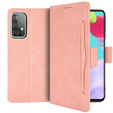 Cu clapetă pentru Samsung Galaxy A72 5G, Card Slot, roz