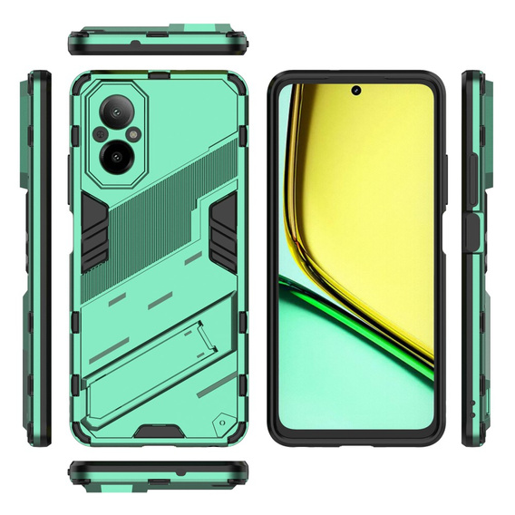 Husa pentru Realme C67, Military kickstand, verde