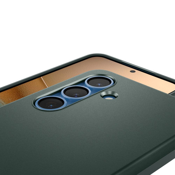 Carcasa Spigen pentru Samsung Galaxy S25, Thin Fit Mag, verde + sticlă temperată 9H