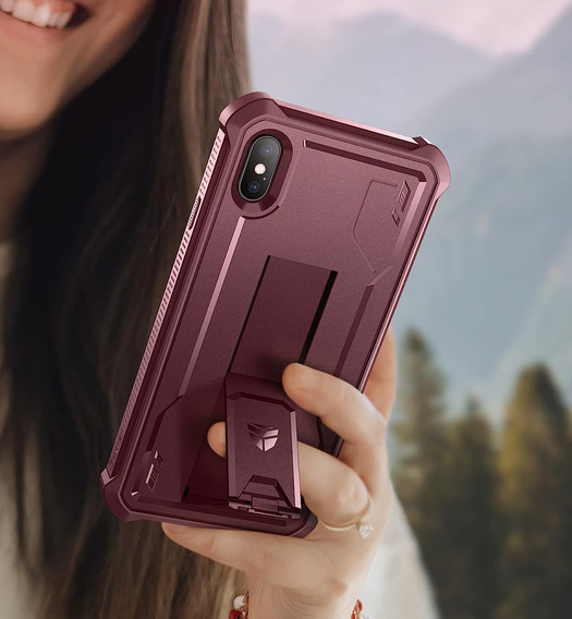 Husă blindată pentru iPhone XS Max, Dexnor Full Body, roșu