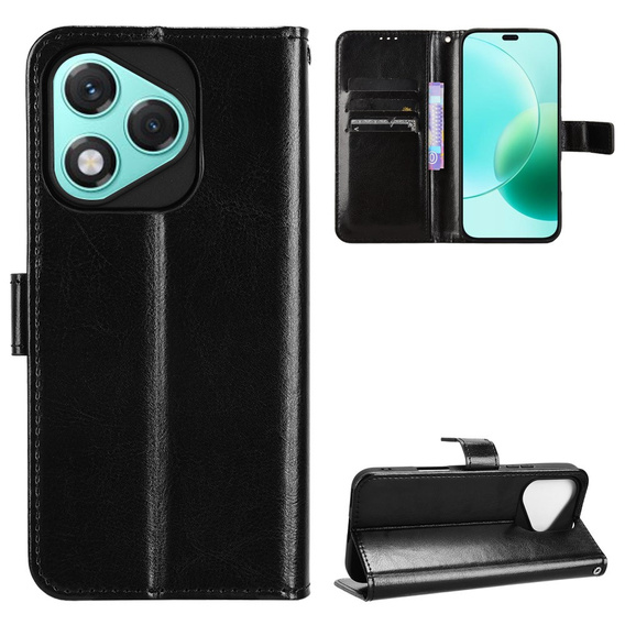Cu clapetă pentru Honor 400 Lite, Crazy Horse Wallet, negru