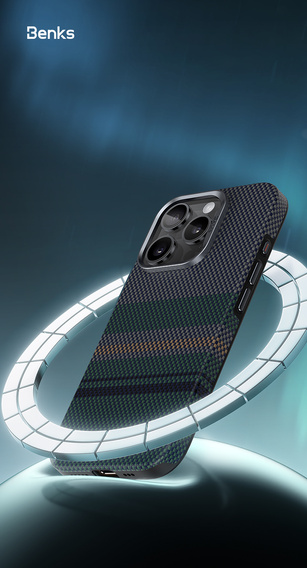 Husă BENKS Kevlar Magnetic Armor Pro Aurora 600D B062 pentru MagSafe pentru iPhone 15 Pro Max