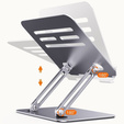 Suport pentru laptopuri din oțel până la 17", ERBORD P89, gri