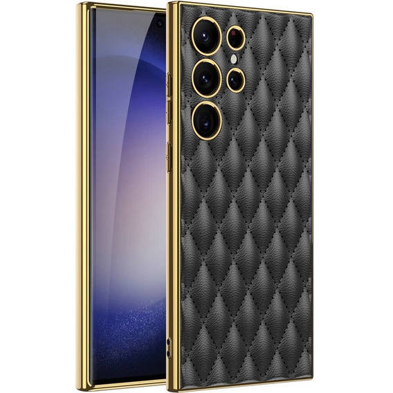 Husă pentru Samsung Galaxy S24 Ultra, Leather Rhombus, negru