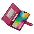 Cu clapetă pentru iPhone 16 Pro, Wallet Zipper Pocket, roșu