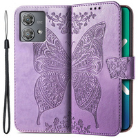 Cu clapetă pentru Motorola Edge 40 Neo, Butterfly, violet