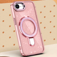 Carcasa iPhone 16e, Glittery Magnetic Kickstand, roz