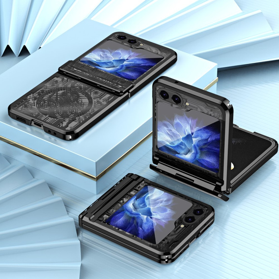 Husă pentru Samsung Galaxy Z Flip7 FE / Z Flip6, Mechanical Legend, negru
