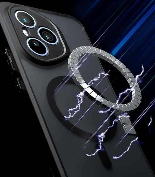 Husă pentru Honor 400 Pro 5G, pentru MagSafe, ERBORD Matt Case, negru + sticlă pentru ecran