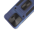 Carcasă blindată pentru Xiaomi Redmi Note 13 Pro 5G, CamShield Slide, albastru + sticlă călită 9H