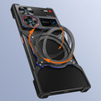 Carcasă pentru ZTE nubia Z60 Ultra, Kickstand Bumper, cu capac pentru obiectiv, pentru MagSafe, negru / roșu