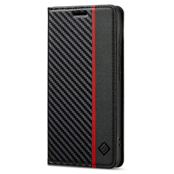 LC.IMEEKE Carcasă flip din carbon pentru Samsung Galaxy A57 5G, negru