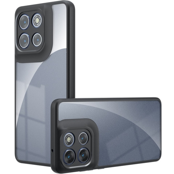 Carcasă pentru Xiaomi Redmi 15 5G / 4G, cu protecție pentru cameră, transparentă cu laturi negre