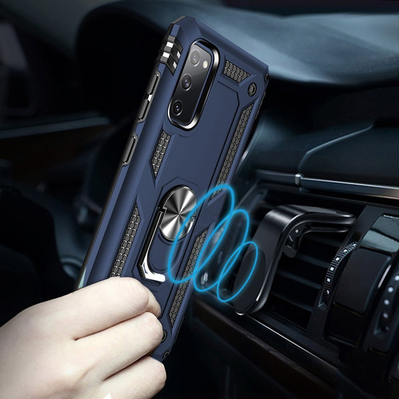 Husă blindată pentru Samsung Galaxy S20 FE, Nox Case Ring, albastru