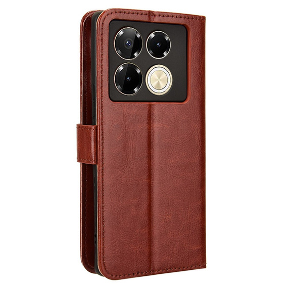 Cu clapetă pentru Infinix Note 40 Pro Plus, Crazy Horse Wallet, maro