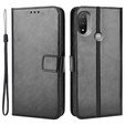 Cu clapetă pentru Motorola Moto E20/E30/E40, Crazy Horse Wallet, negru