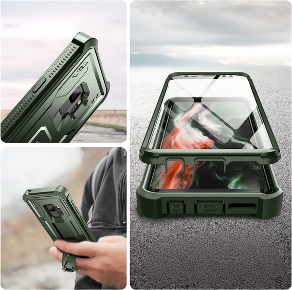 Husă blindată pentru Samsung Galaxy S9, Dexnor Full Body, verde