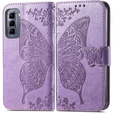 Cu clapetă pentru Infinix Hot 50 Pro+ 4G, Butterfly, violet