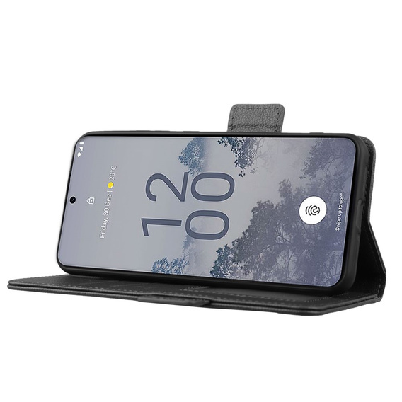 Cu clapetă pentru Nokia X30 5G, Wallet Litchi Magnet Case, negru