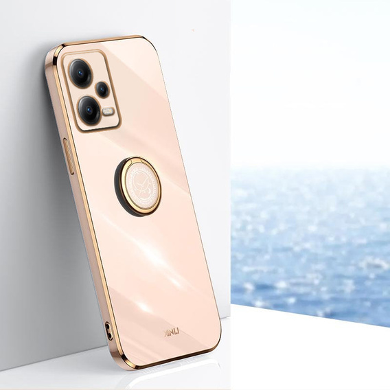 Huse pentru POCO X5 Pro 5G, Electro Ring, roz rose gold