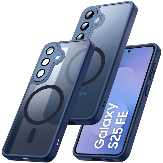 Carcasă Matt pentru iPhone 17 Pro, pentru MagSafe, albastru translucid