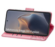 Cu clapetă pentru Motorola Edge 60 / 60 Fusion, Butterfly, roz rose gold