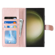 Husă cu clapetă pentru Samsung Galaxy S23 Ultra, portofel, pentru MagSafe, roz rose gold