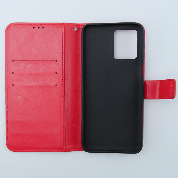 Cu clapetă pentru Motorola Moto G54 5G, Crazy Horse Wallet, roșu