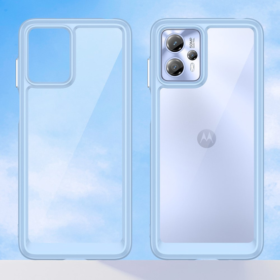 Huse pentru Motorola Moto G13 / G23, Fusion Hybrid, transparent / albastru