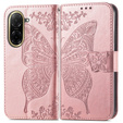 Cu clapetă pentru Xiaomi Redmi A5, Butterfly, roz rose gold