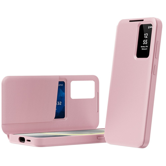 Husă cu clapetă pentru Samsung Galaxy A56 5G, Smart View Wallet, roz