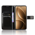 Cu clapetă pentru Xiaomi Poco F7 Pro, Crazy Horse Wallet, negru