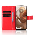 Cu clapetă pentru Motorola Edge 50 Ultra, Crazy Horse Wallet, roșu