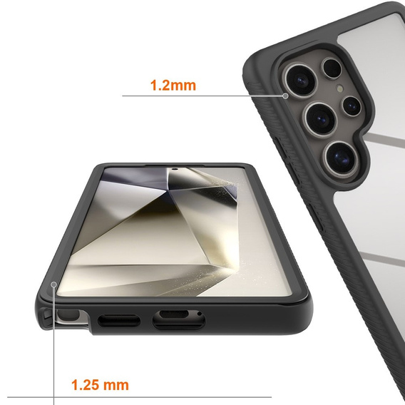 Carcasă pentru Samsung Galaxy S25 Ultra, Shockproof, cu folie, negru