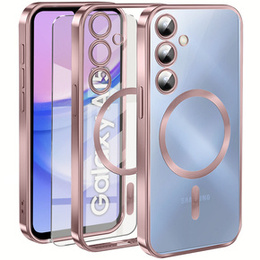 Husă pentru Samsung Galaxy A15 4G/5G, Electro MagSafe, roz + Sticlă pentru ecran