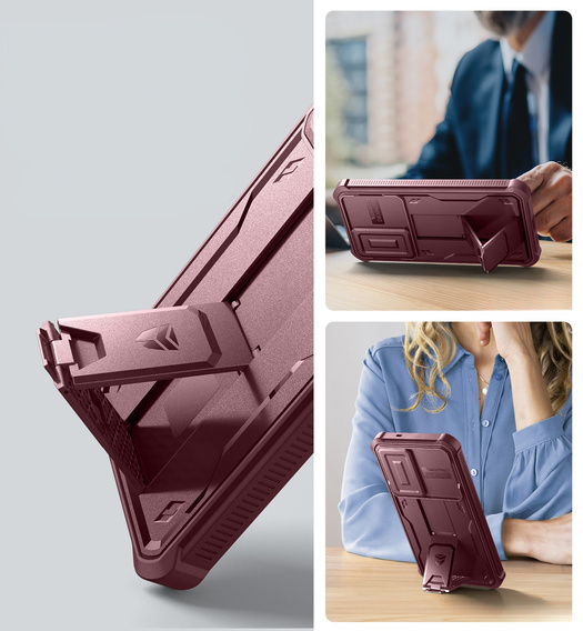 Husă blindată pentru Samsung Galaxy S25+ Plus, Dexnor Full Body (Two Frames), roșu