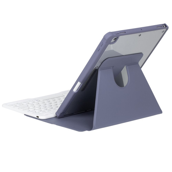 Husă pentru tastatură pentru iPad 11" 2025 A16 (11 gen.) / iPad 10.9" 2022 (10 gen.), Rotary 360° Leather, violet