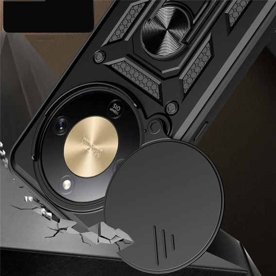 Husă blindată CamShield Slide cu capac pentru cameră și inel pentru Honor Magic 8 Lite