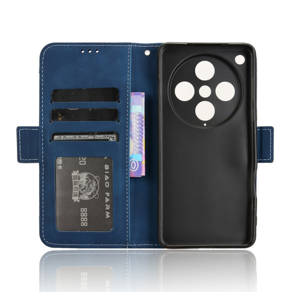 Cu clapetă pentru Oppo Find X8 Pro, Card Slot, albastru închis