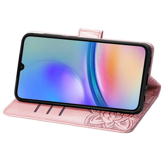 Cu clapetă pentru Samsung Galaxy A05s, Butterfly, violet