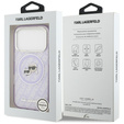 Husă MagSafe cu logo Karl & Choupette Heads IML Glitter Karl Lagerfeld pentru iPhone 17 Pro