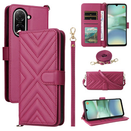 Carcasă cu clapetă pentru Xiaomi Redmi A5, Crossbody Leather Wallet, maroon