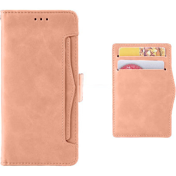 Cu clapetă pentru Xiaomi Poco F6, Card Slot, roz