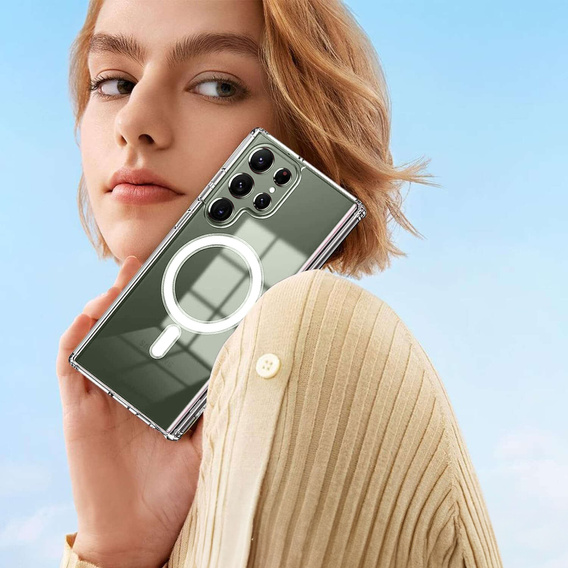 Husă pentru Samsung Galaxy S25 Ultra, Fusion Hybrid Case, pentru MagSafe, transparentă + Sticlă pentru ecran