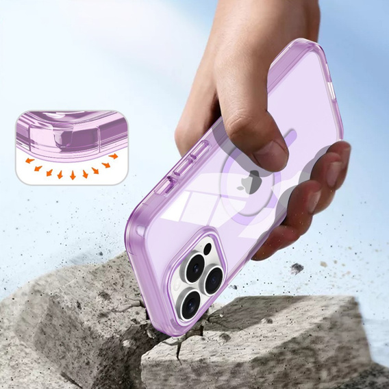 Carcasă pentru iPhone 16 Pro, Shockproof Hybrid, cu folie pentru ecran, pentru MagSafe, violet