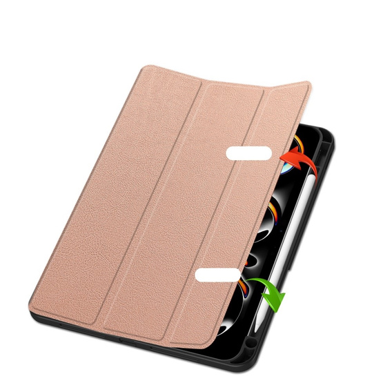 Husă pentru iPad Pro 11" 2024 (5 gen.), Smartcase cu spațiu pentru stylus, roz