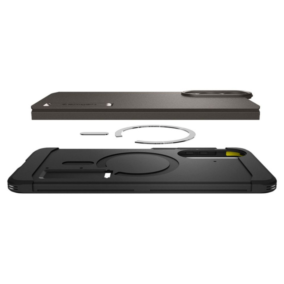 Carcasa Spigen pentru Samsung Galaxy A36 5G, Tough Armor Mag MagSafe, negru + 9H Tempered Glass