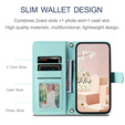 Husă cu clapetă pentru Samsung Galaxy S25 FE, Rhombus Crossbody Leather, verde