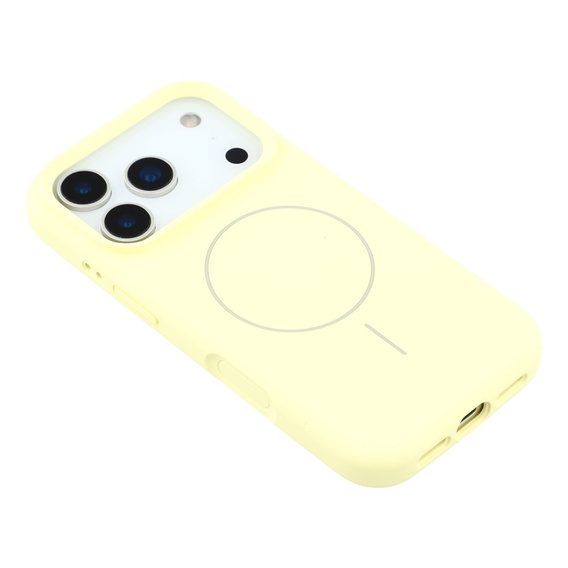 Manșon din silicon pentru iPhone 17 Pro, pentru MagSafe, antișoc, galben