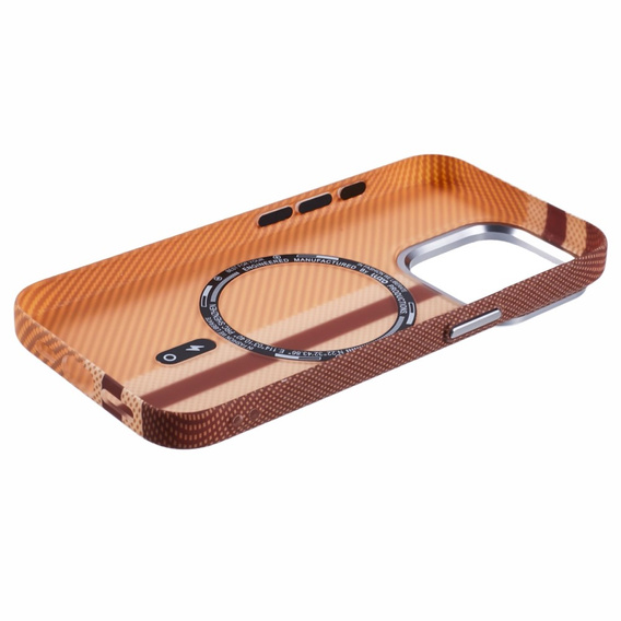 Carcasa pentru iPhone 14 Pro, Carbon Fiber MagSafe, galben